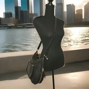 Foley + Corinna Black Leather Crossbody 11x10x2